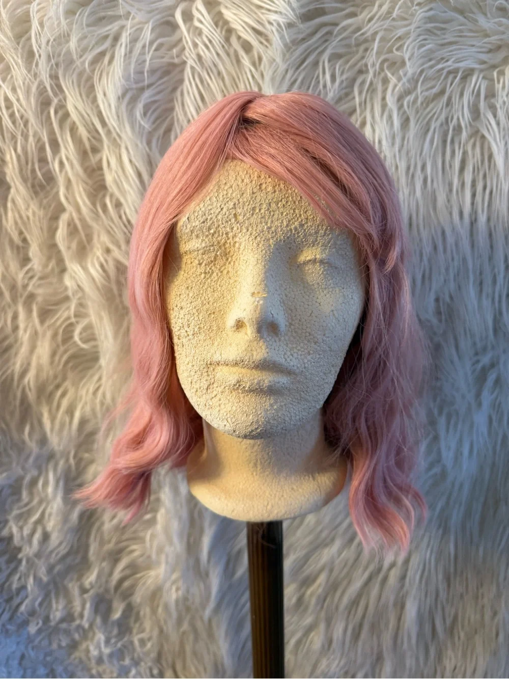 Soft Pink Wavy Women's Wig